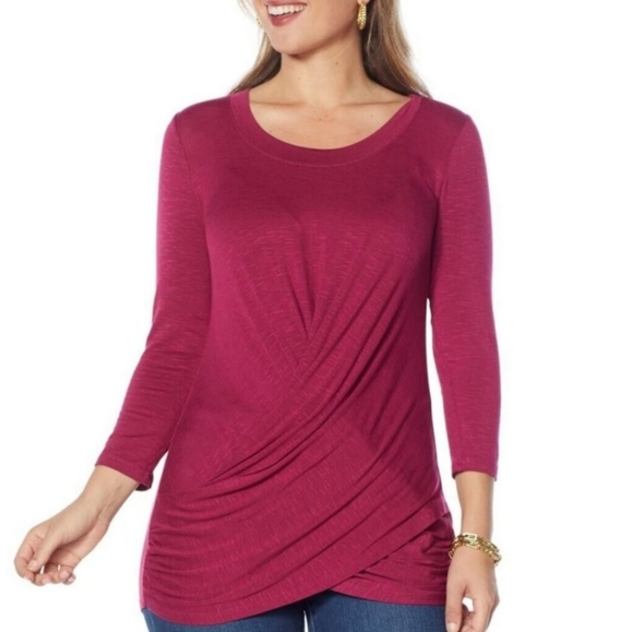 NWT Skinny Girl Hannah shirt wrap draped front - Picture 1 of 9